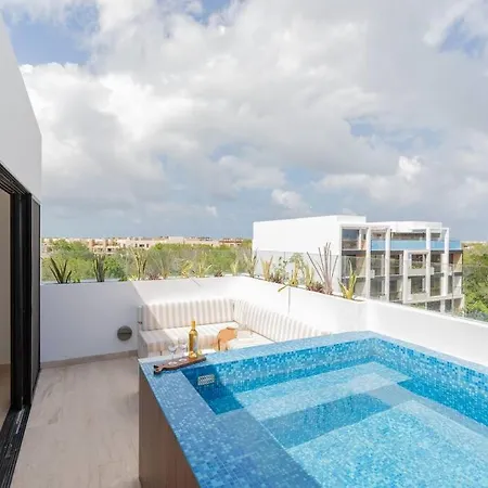 Stylish 4br Ph Wprivate Rooftop Pool In Aldea Zama Apartment