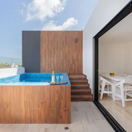 Stylish 4br Ph Wprivate Rooftop Pool In Aldea Zama Apartment Tulum