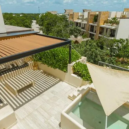 Luxury Ph & Priv. Rooftop W/jacuzzi - Aldea Zama Apartment