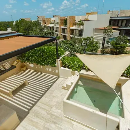 Luxury Ph & Priv. Rooftop W/jacuzzi - Aldea Zama Apartment Tulum
