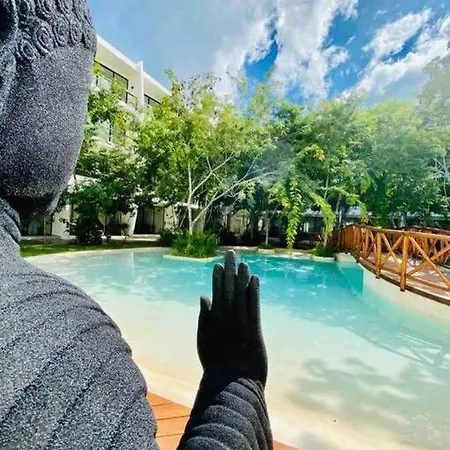 Near Beach+jungle Views. King Bed+220 Megs+2 Bikes Apartment Tulum