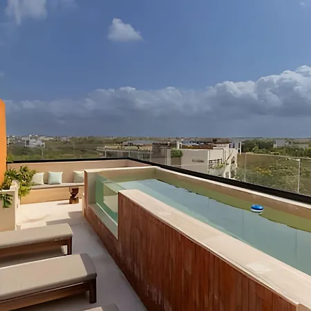 Apartment Full With Private Pool, Roof Garden, Bbq, Wifi, 2 Beds Tulum