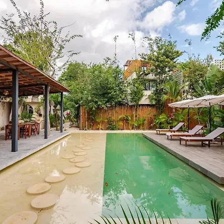 Bambu Con Alberca Privada En * Tulum