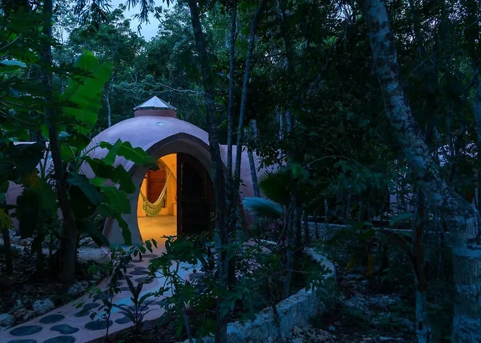 Dome Ha Unique Eco-Luxe Couple Dome Cenote Bikes