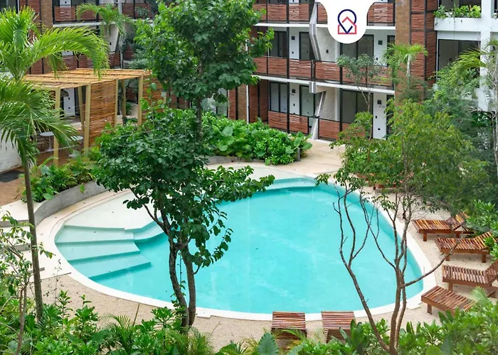 Pool & Rooftop In Tulum 2 Bedrooms Apartment