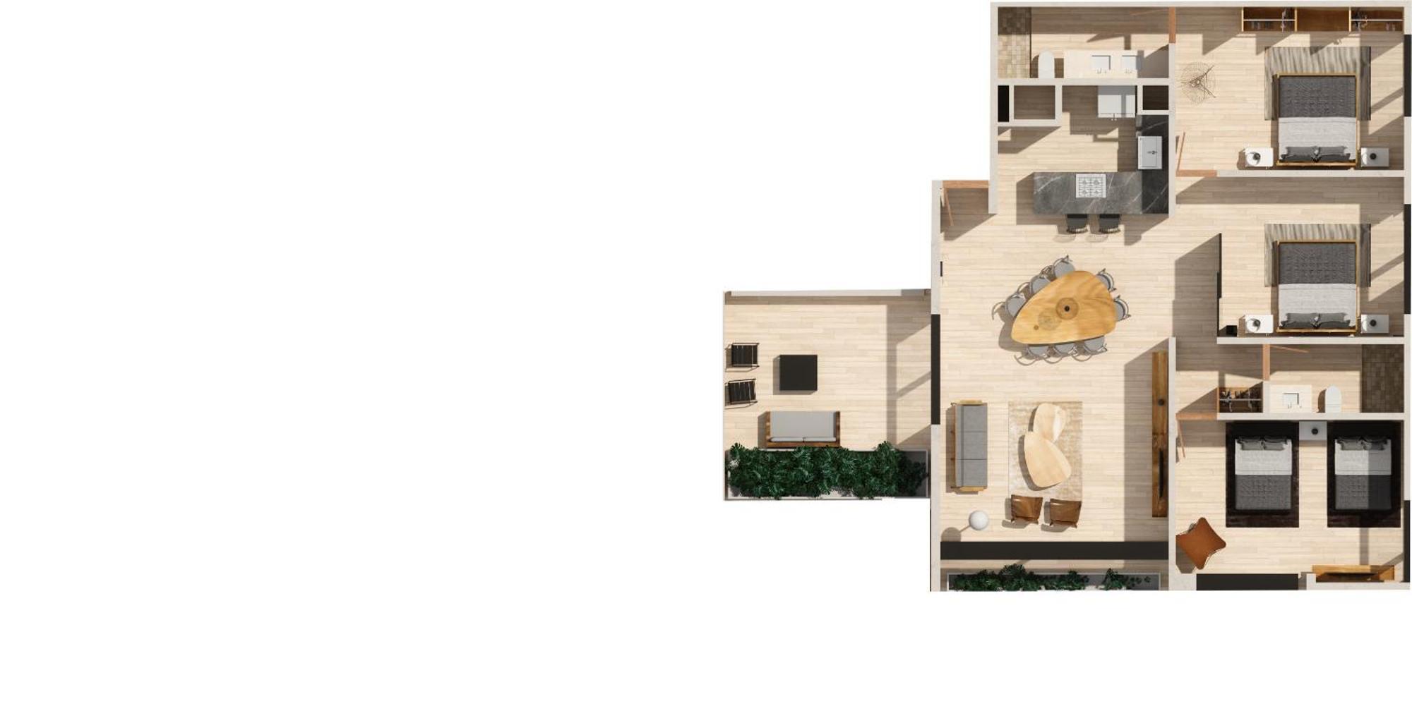 308-303 Beautiful With 3 Bedrooms Apartment *