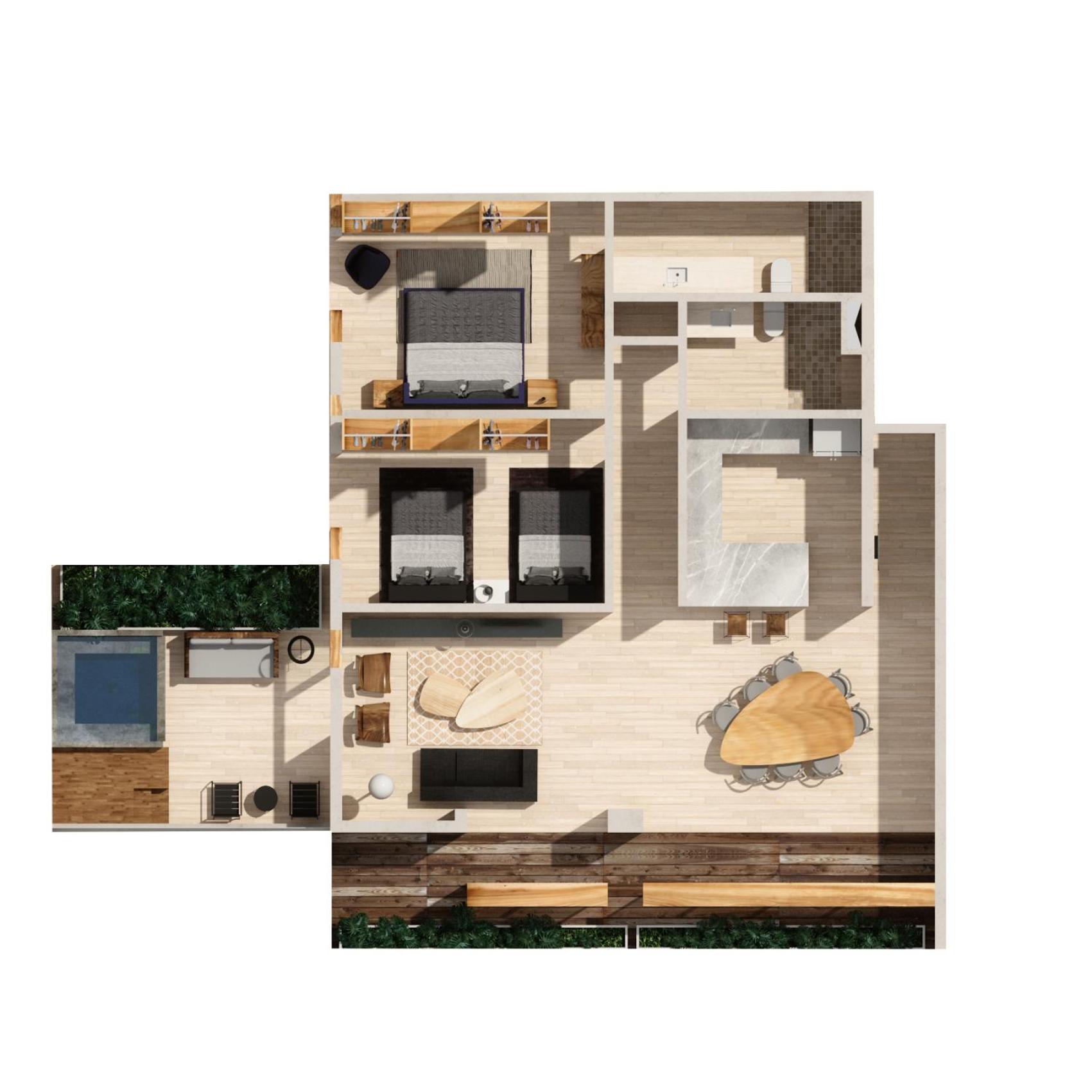 204 Hidden Gem In The Heart Of W/ Huge Private Terrace And Pool For 6 Pax *