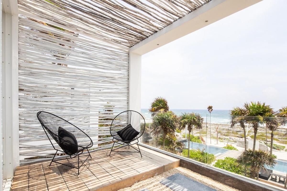 Luxury Oceanfront Estate With Pool, Staff, Sleeps 24 Villa Tulum