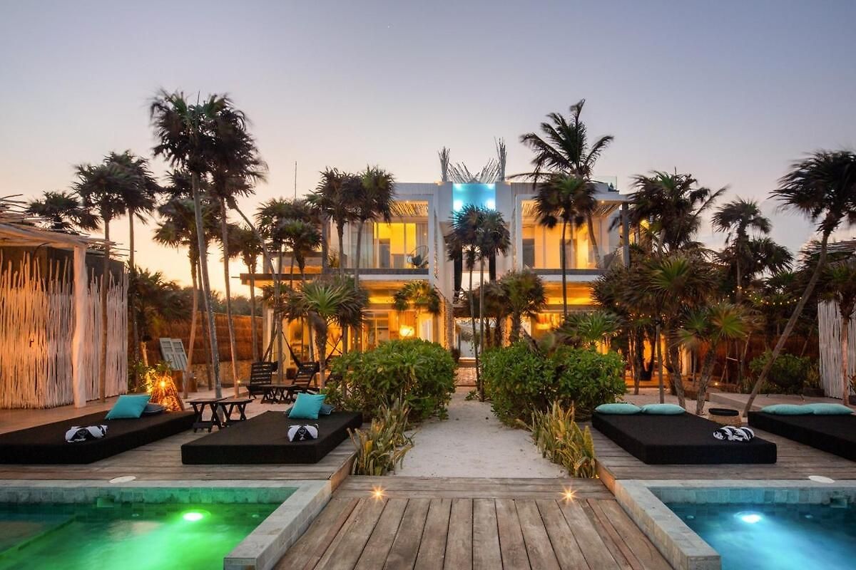 Luxury Oceanfront Estate With Pool, Staff, Sleeps 24 * Tulum