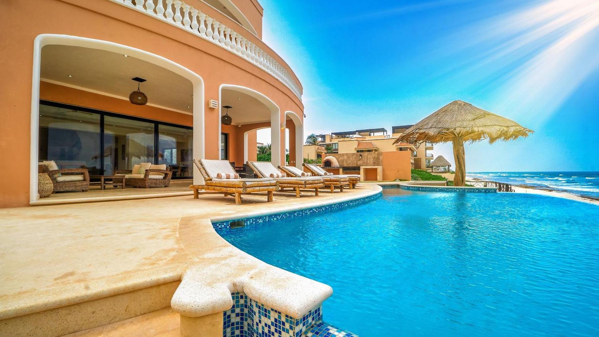 Luxury 7 Bedroom Oceanfront Villa At Hacienda Tankah With Infinity Pool & Premium Hospitality Villa Tulum
