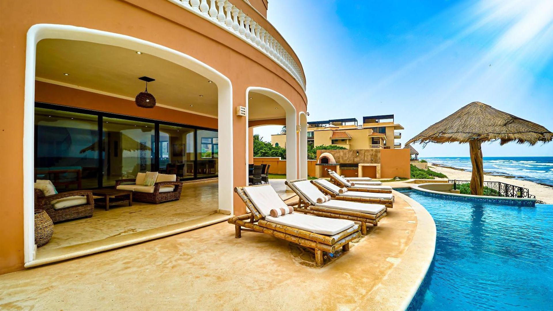 Luxury 7 Bedroom Oceanfront Villa At Hacienda Tankah With Infinity Pool & Premium Hospitality *