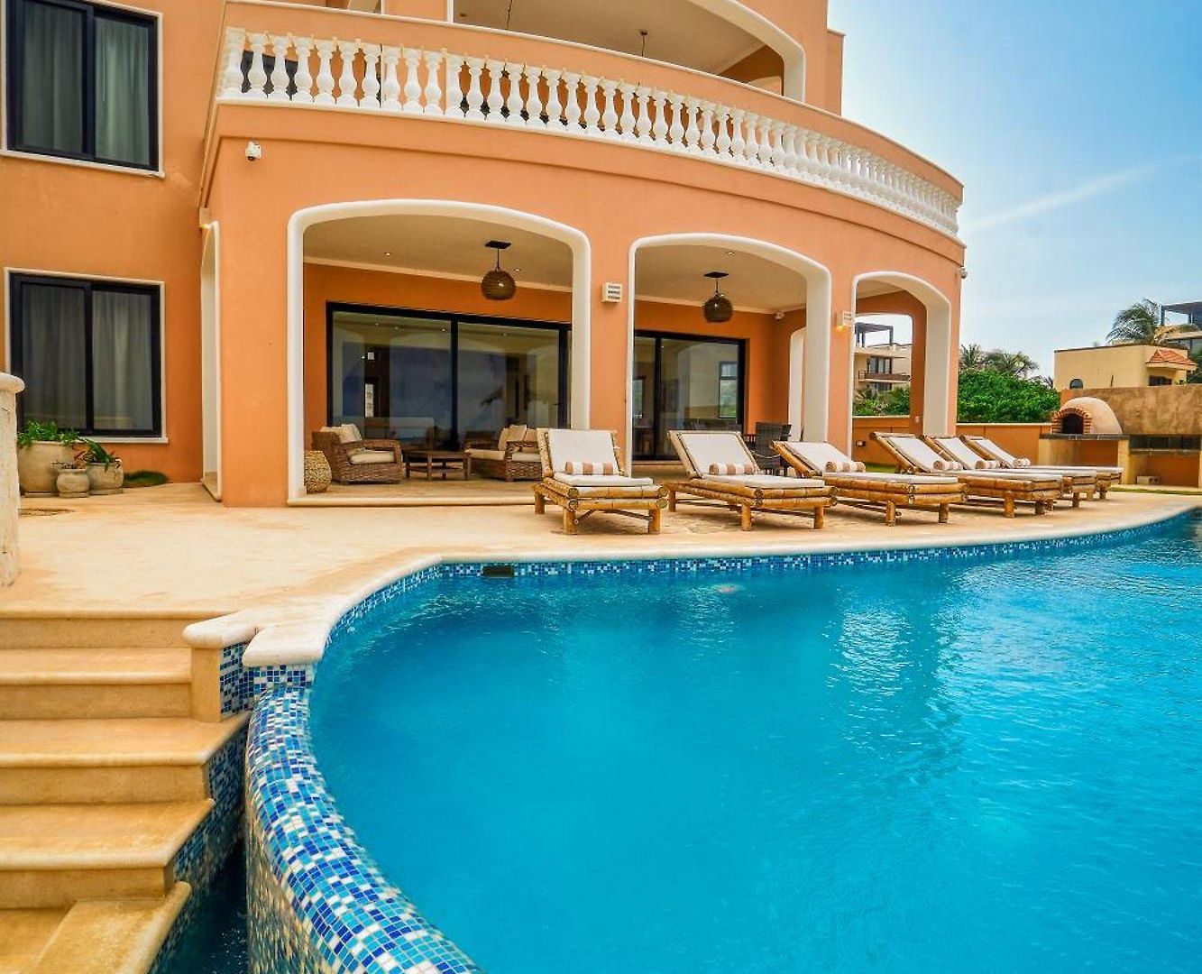 Luxury 7 Bedroom Oceanfront Villa At Hacienda Tankah With Infinity Pool & Premium Hospitality *