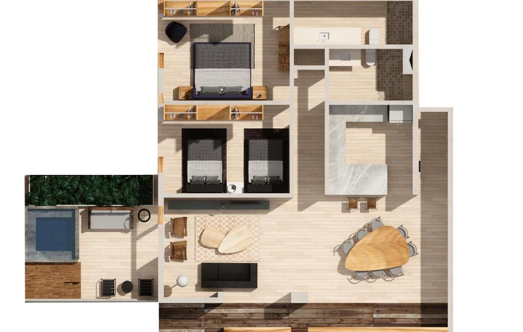204 Hidden Gem In The Heart Of W/ Huge Private Terrace And Pool For 6 Pax *