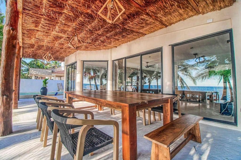 Beachfront With Private Heated Pool Jacuzzi Sauna Ocean Views & Ac - 7th Heaven Tulum