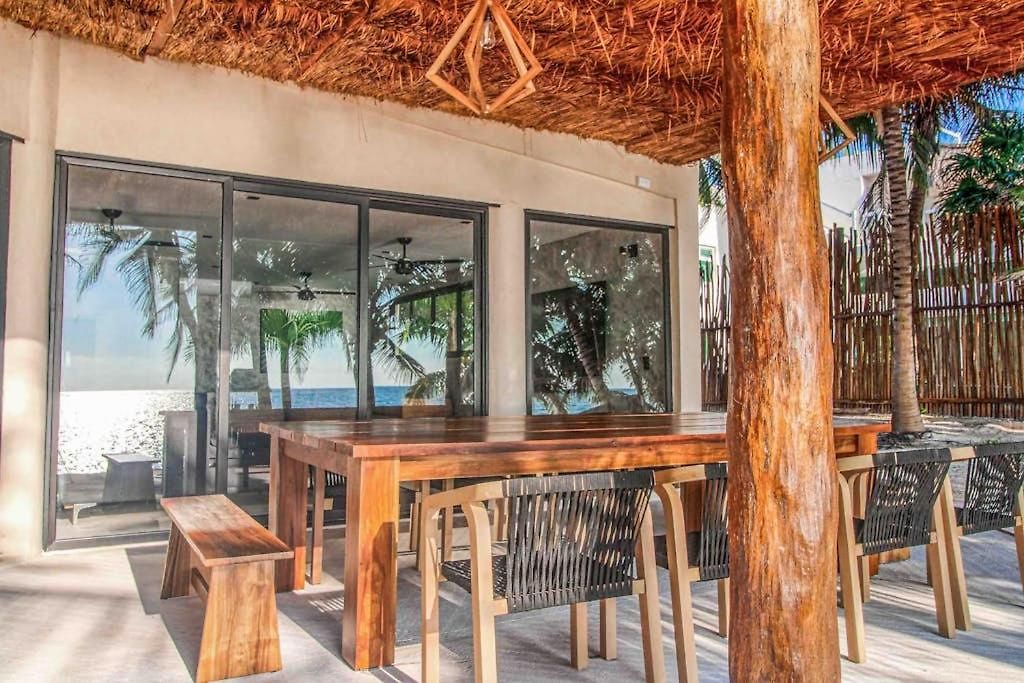 Beachfront With Private Heated Pool Jacuzzi Sauna Ocean Views & Ac - 7th Heaven Holiday home Tulum