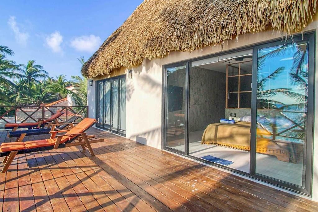 Beachfront With Private Heated Pool Jacuzzi Sauna Ocean Views & Ac - 7th Heaven Holiday home Tulum