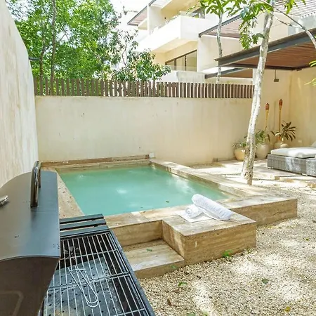 Elegante Y Espacioso Depto 3 Hab Patio Privado En Apartment Tulum