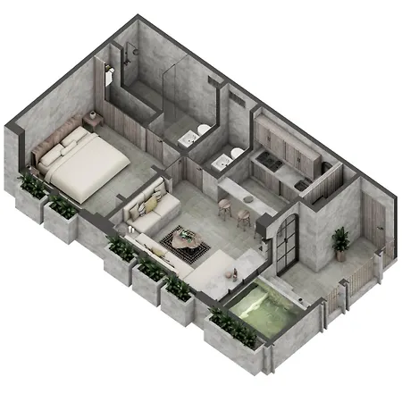 Apartment New! Private Pool. Near Beach&town. 200mb Wi-fi Tulum
