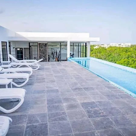 2-level In Aldea Zama With Private Splash Pool. Apartment