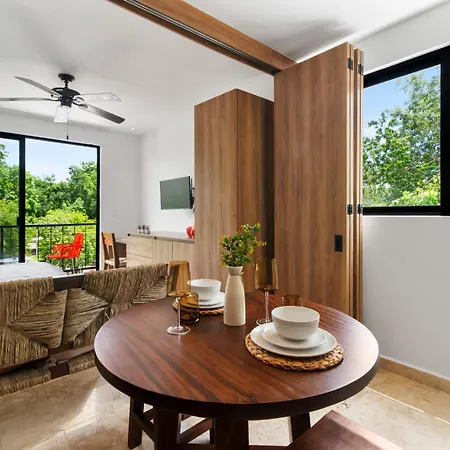 Top Location Studio With Balcony Rooftop Pool In Aldea Zama Apartment