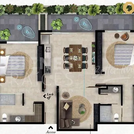 Apartment Deluxe Design 3br With Pool, Spa, Gym, Kids Area Tulum