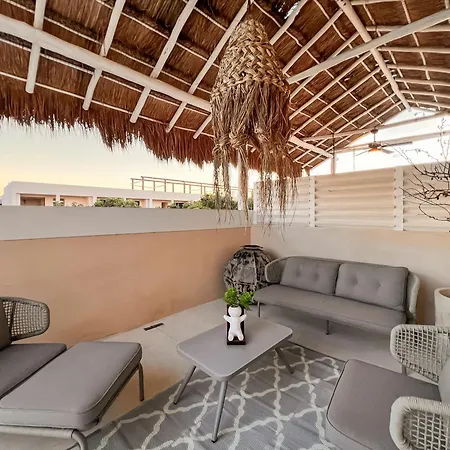 Stylish Mexican Interior Ph- Private Rooftop -gated Community Apartment Tulum