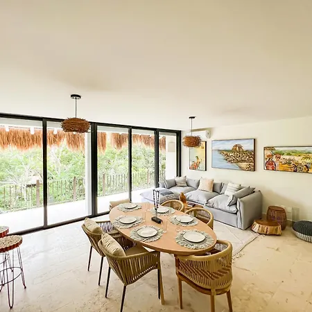 Stylish Mexican Interior Ph- Private Rooftop -gated Community Apartment Tulum