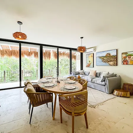 Stylish Mexican Interior Ph- Private Rooftop -gated Community Apartment Tulum