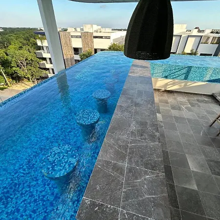 Apartment Aldea Zama With Stable Wifi, Gym And Rooftop Pool