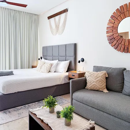 Apartment Aldea Zama King Bed Sofa Kitchen Full Gym Wifi Cinema