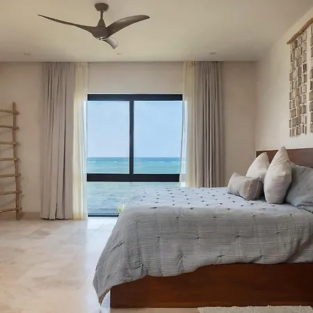 3br Beachfront With Private Rooftop At Tankah Bay Apartment Tulum