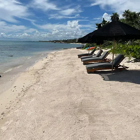 Beachfront 3br With Private Rooftop And Lounge Pool, Tankah Bay *