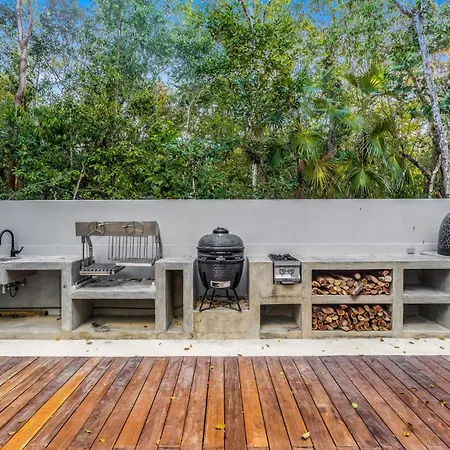 Luxury 4br Eco 10ppl Outdoor Pizza Oven - Private Pool & Jacuzzi Villa Tulum
