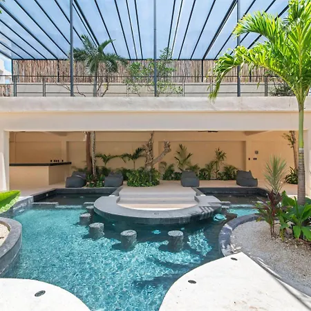 Boho Chic 2br With Swim-up Pool Near The Apartment Tulum