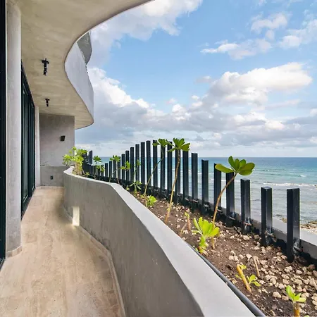 Oceanfront 3br Natural Design - Tankah Apartment Tulum
