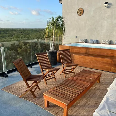 Beachfront 3br With Private Rooftop And Lounge Pool, Tankah Bay Tulum
