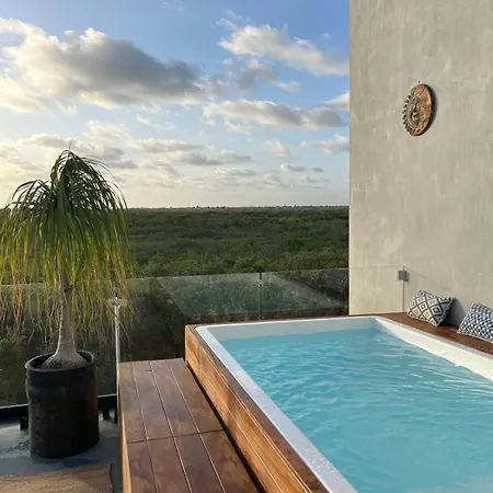 Beachfront 3br With Private Rooftop And Lounge Pool, Tankah Bay Apartment Tulum