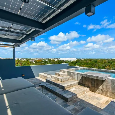 Luxury 4 Bedroom In Aldea Zama Near And Downtown With Private Pool Jacuzzi And Sauna Villa *
