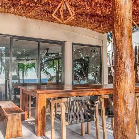 Beachfront With Private Heated Pool Jacuzzi Sauna Ocean Views & Ac - 7th Heaven Holiday home Tulum