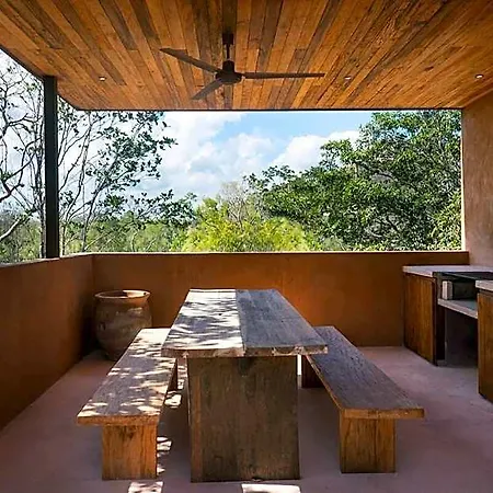 Boho Organic 3br Villa, Gated Community, Rooftop Tulum