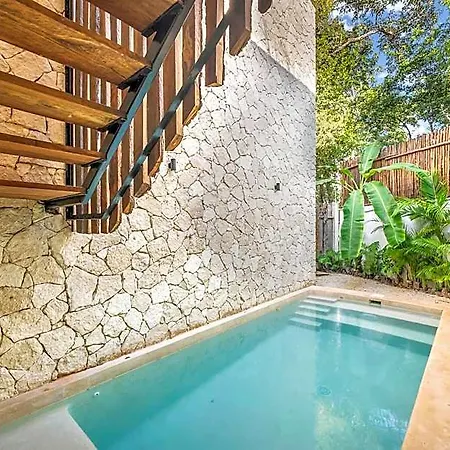 2 Tropical Bohemian Villas-2 Priv Pool-bbq 3a-3b * Tulum