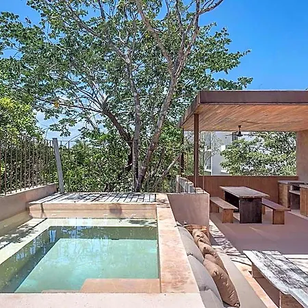 Boho Organic 3br Villa, Gated Community, Rooftop Tulum