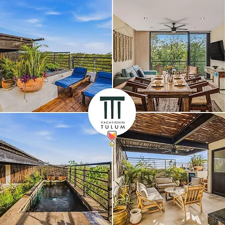 Serene 3br Penthouse W Private Pool | Roof | Gym Apartment Tulum