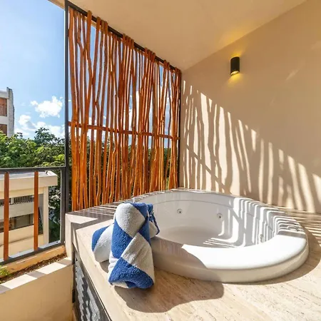 Modern 1br W Private Jacuzzi Pool Balcony Tulum