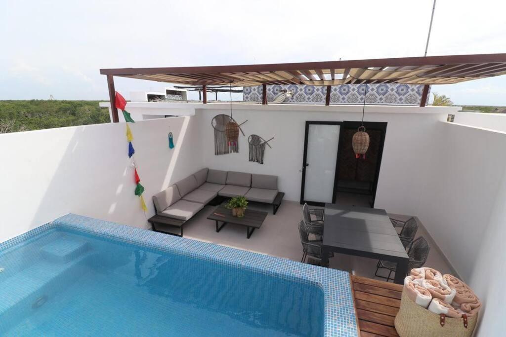 Amazing!! Ph 2 Bdrm + Private Rooftop &pool /aldea Zama Apartamento
