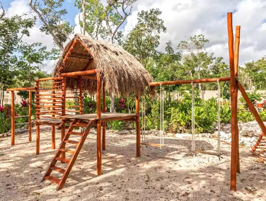 Family In The Jungle With Cenotes And Big Pool