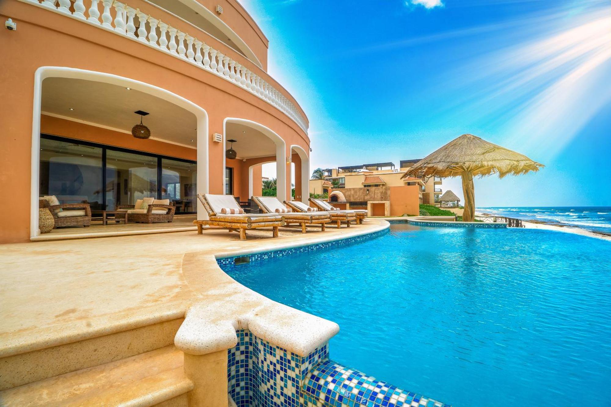 Exclusive Retreat At Hacienda Tankah Luxury 7 Bedroom Oceanfront Villa With Infinity Pool And Full Staff Included In Tulum Villa Tulum