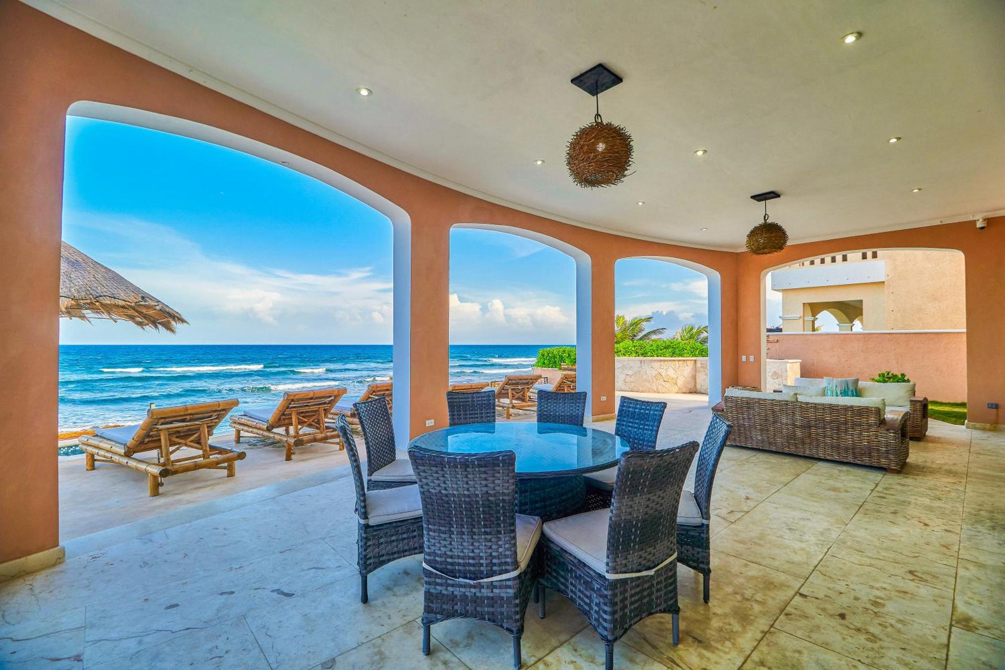Exclusive Retreat At Hacienda Tankah Luxury 7 Bedroom Oceanfront Villa With Infinity Pool And Full Staff Included In Tulum Villa