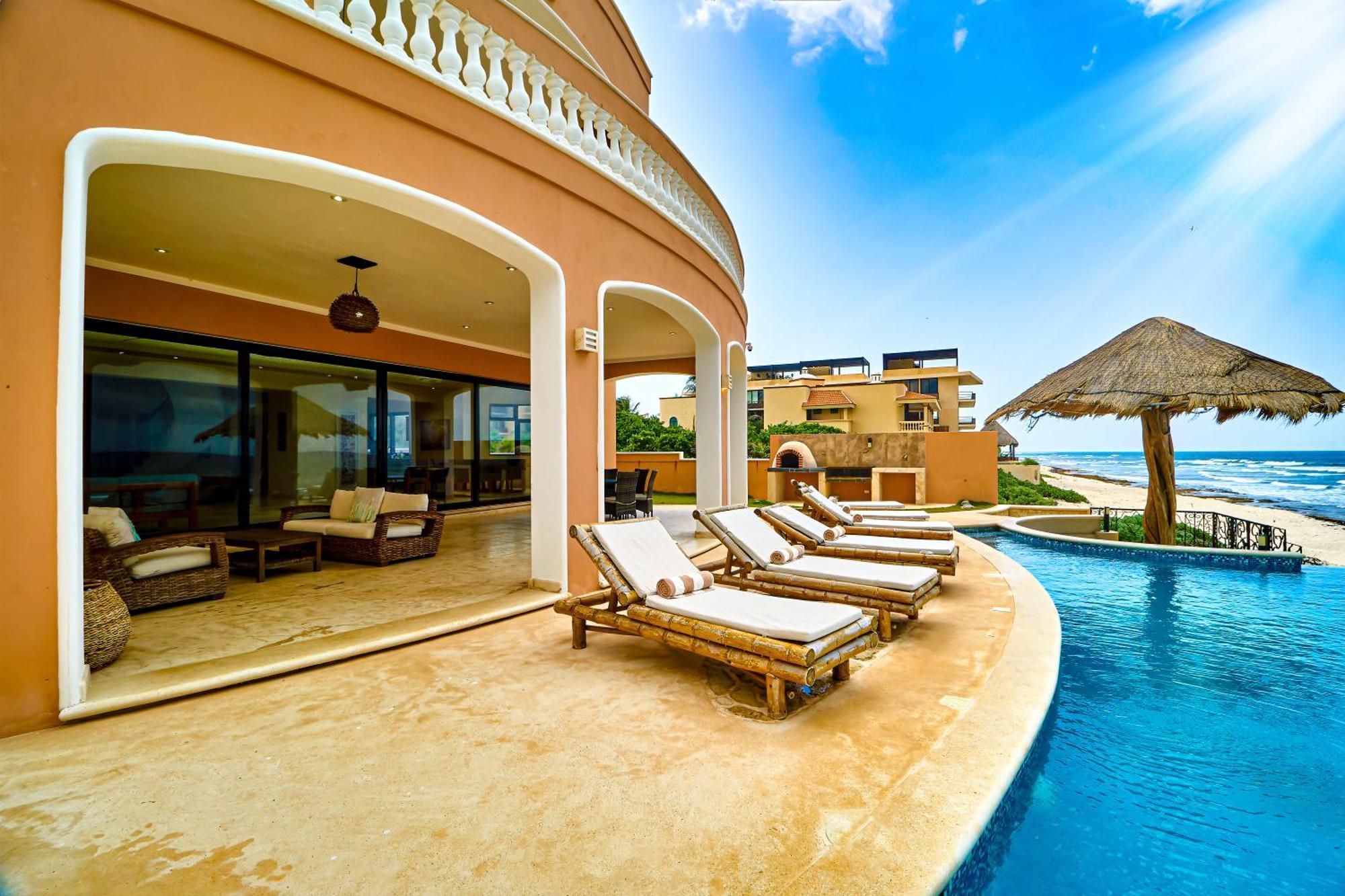 Exclusive Retreat At Hacienda Tankah Luxury 7 Bedroom Oceanfront Villa With Infinity Pool And Full Staff Included In Tulum *