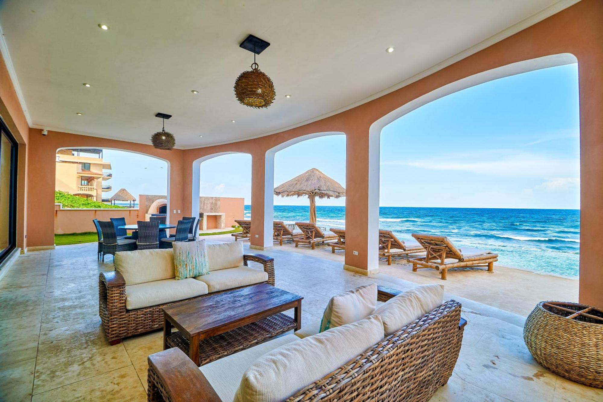 Exclusive Retreat At Hacienda Tankah Luxury 7 Bedroom Oceanfront Villa With Infinity Pool And Full Staff Included In Tulum Tulum